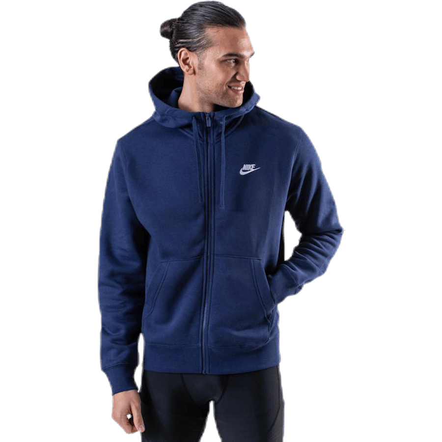 Sportswear Club Fleece Men's Full-Zip Hoodie MIDNIGHT NAVY/MIDNIGHT NAVY/WHITE