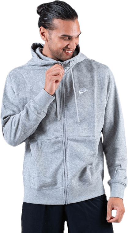 Sportswear Club Men’s Full-Zip Hoodie DK GREY HEATHER/MATTE SILVER/WHITE