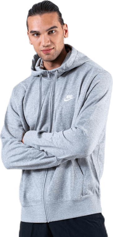 Sportswear Club Men's Full-Zip Hoodie DK GREY HEATHER/MATTE SILVER/WHITE - Bild 3