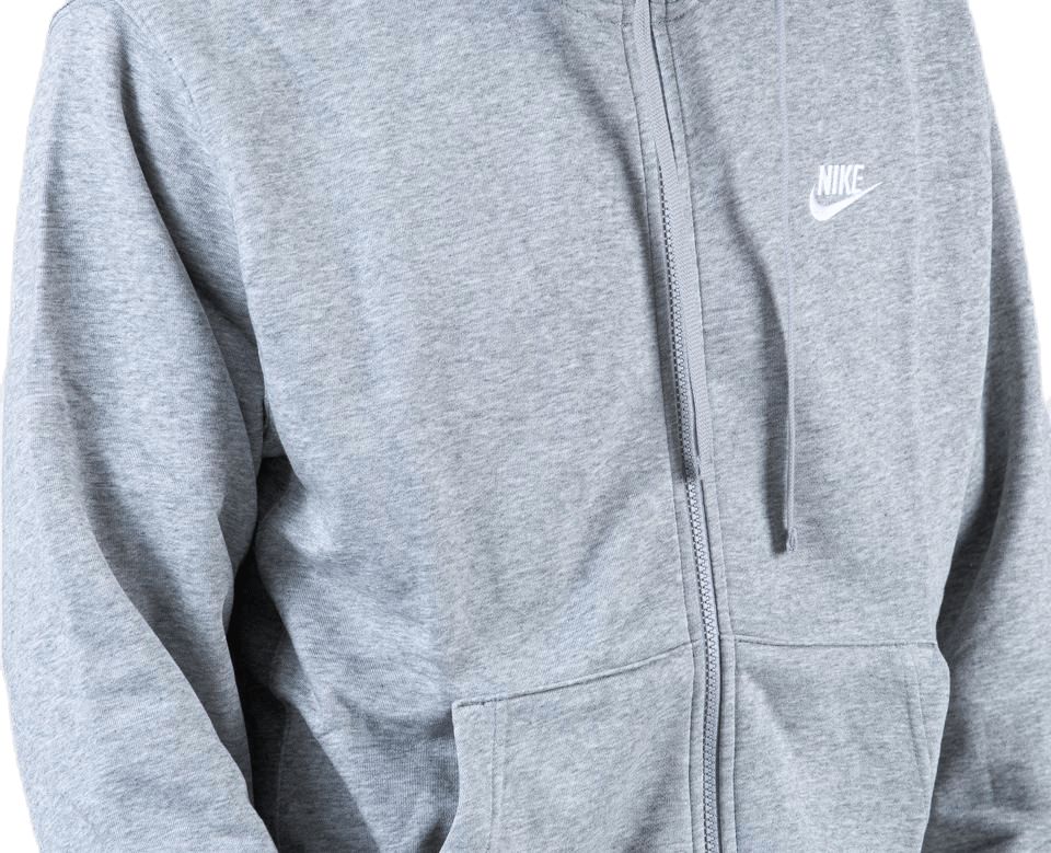 Sportswear Club Men's Full-Zip Hoodie DK GREY HEATHER/MATTE SILVER/WHITE - Bild 8