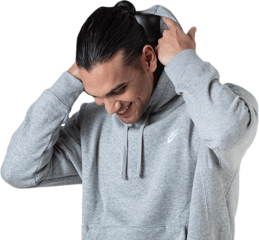 Sportswear Club Fleece Pullover Hoodie DK GREY HEATHER/MATTE SILVER/WHITE - Bild 3