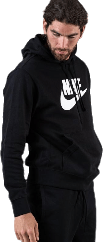 Sportswear Club Fleece Men's Graphic Pullover Hoodie BLACK/BLACK/WHITE - Bild 3