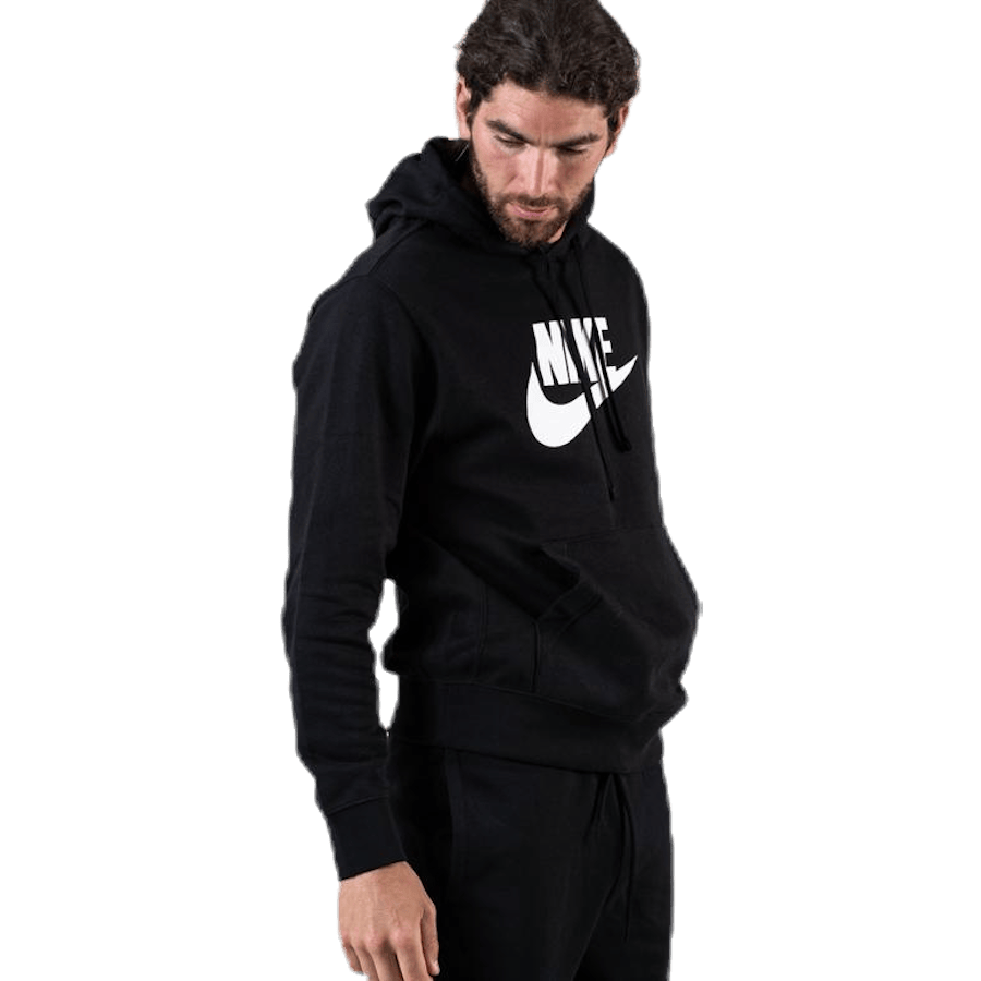 Sportswear Club Fleece Men's Graphic Pullover Hoodie BLACK/BLACK/WHITE - Bild 3