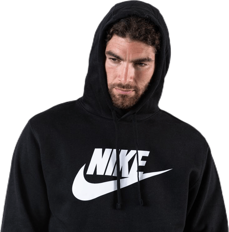Sportswear Club Fleece Men's Graphic Pullover Hoodie BLACK/BLACK/WHITE - Bild 4