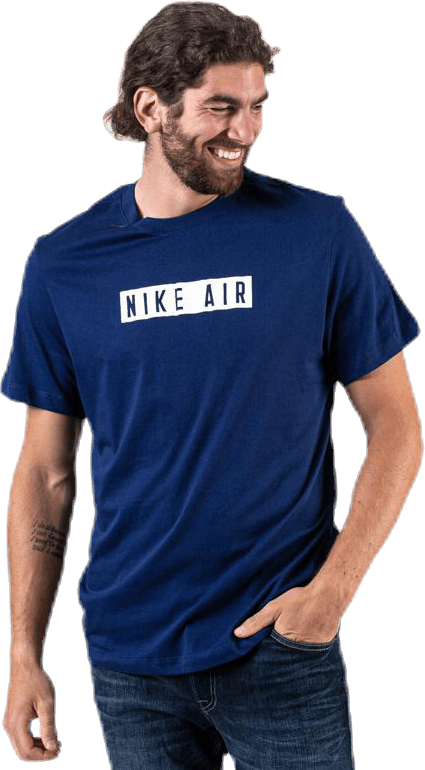 NSW SS Tee Nike Air 3 Blue/White, Male, Kleding, T-shirt, Blauw, XXL