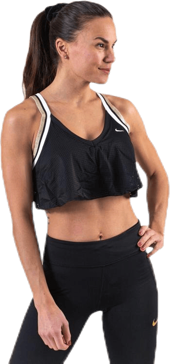 Swoosh HBR Strap Bra White/Black, Female, Apparels, Sports Bras, Running, Black, XS