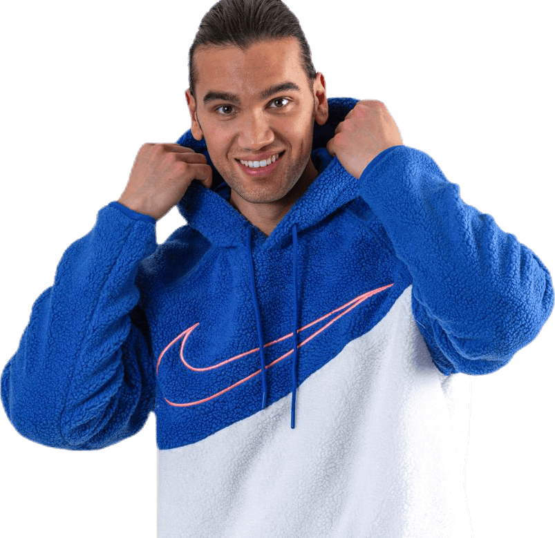 Swoosh Hoodie Fleece Blue/White, Male, Klær, Skjorter, Blå, XL