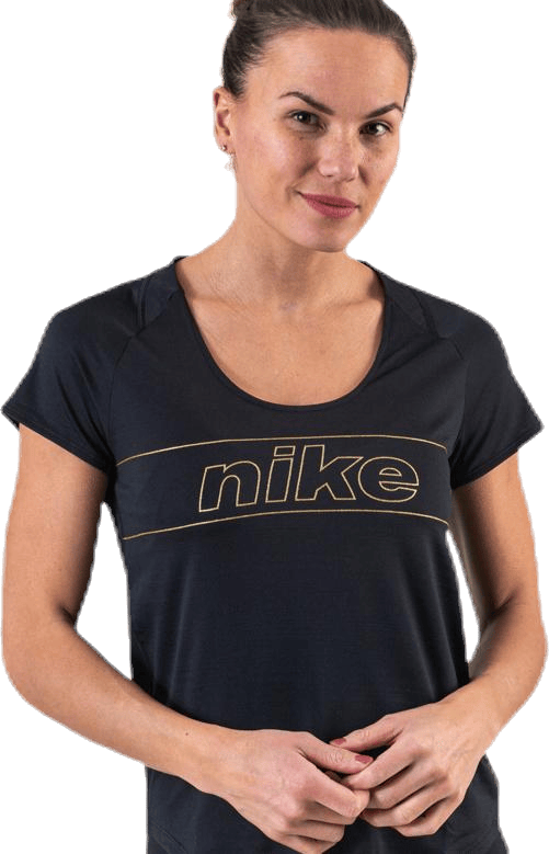 Glam Top SS 10K Black/Gold, Female, Kleding, T-shirt, Rennen, Zwart, XS