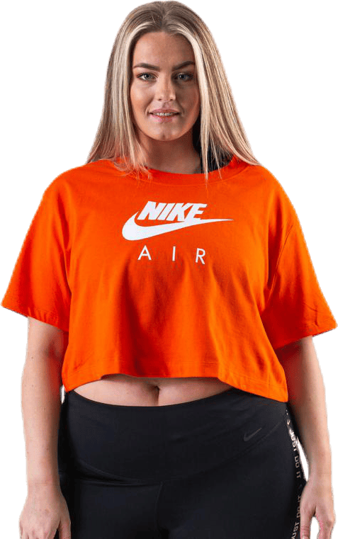 Nsw Air Top Ss Plus Orange, Female, Apparels, T-shirt, Orange, XL