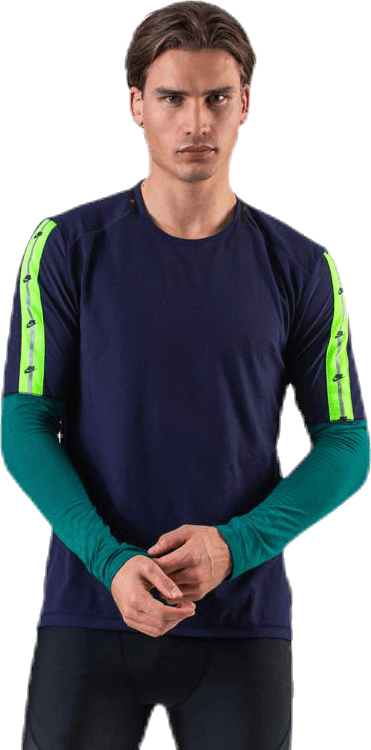 Wild Run Top LS Blue/Green, Male, Odevy, Košele, Beží, Čierna, M