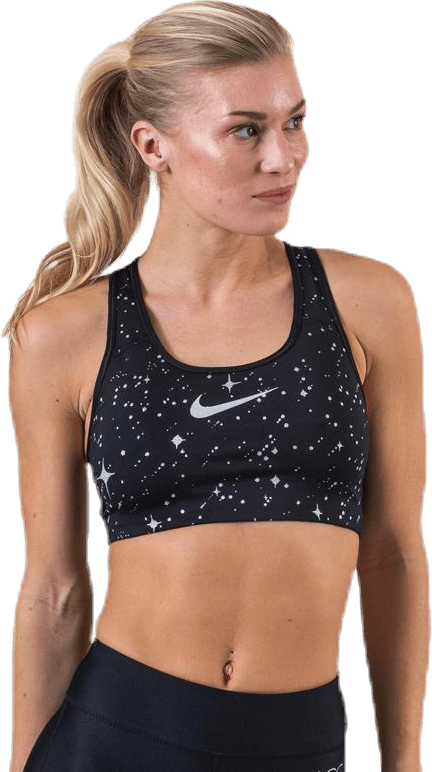 Swoosh Sparkle Bra Black/Silver, Female, Apparels, Sports Bras, Running, Black, XS