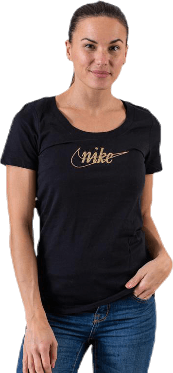 NSW Tee Glitter 1 Black/Gold, Female, Kleding, T-shirt, Zwart, M