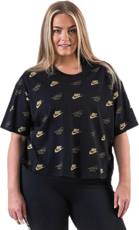 NSW Top SS FGG Shine Plus Black, Female, Kleding, T-shirt, Zwart, XXXL