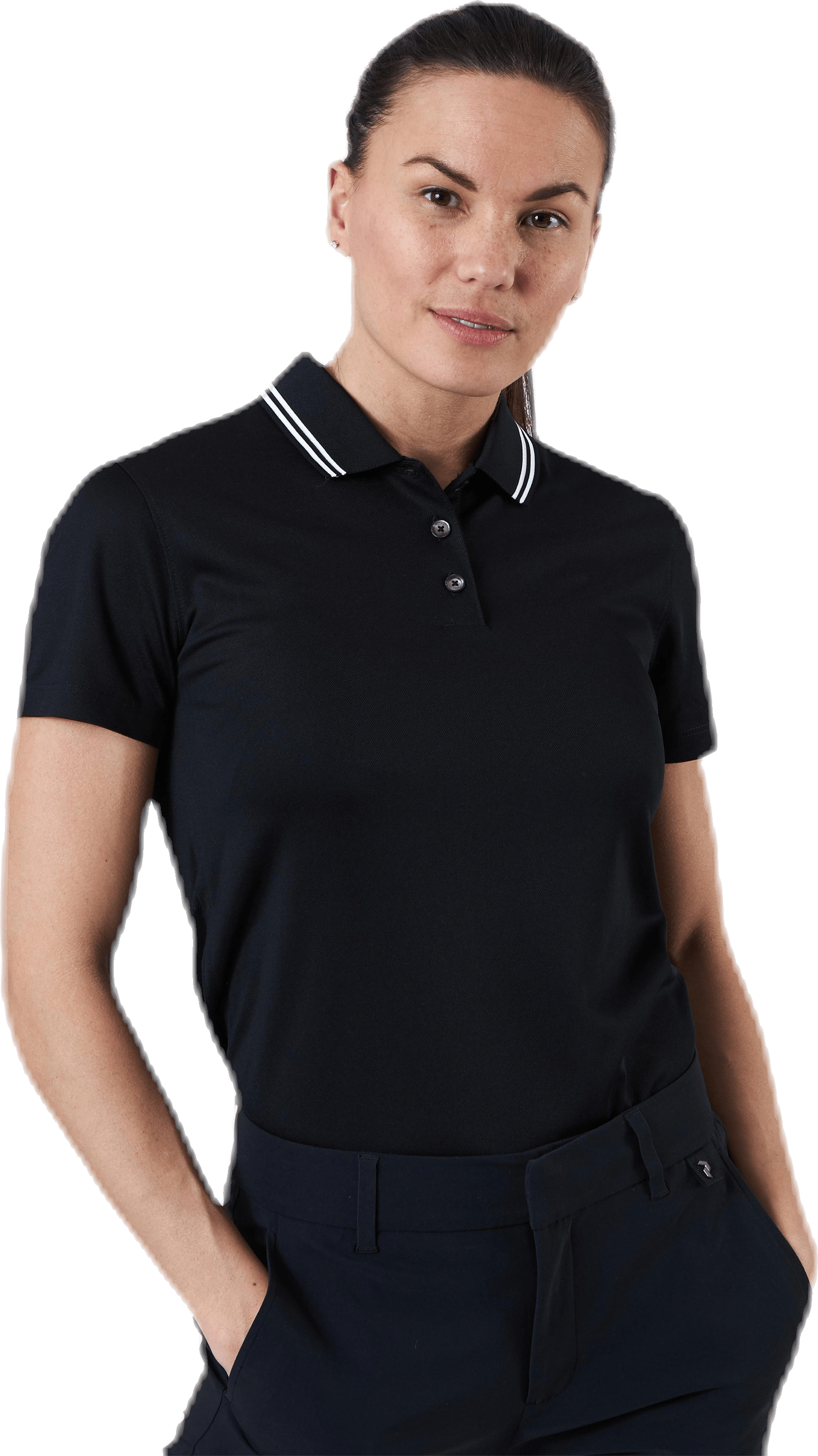 Victory Golf Polo Black, Female, Kleding, T-shirt, Golf, Zwart, L