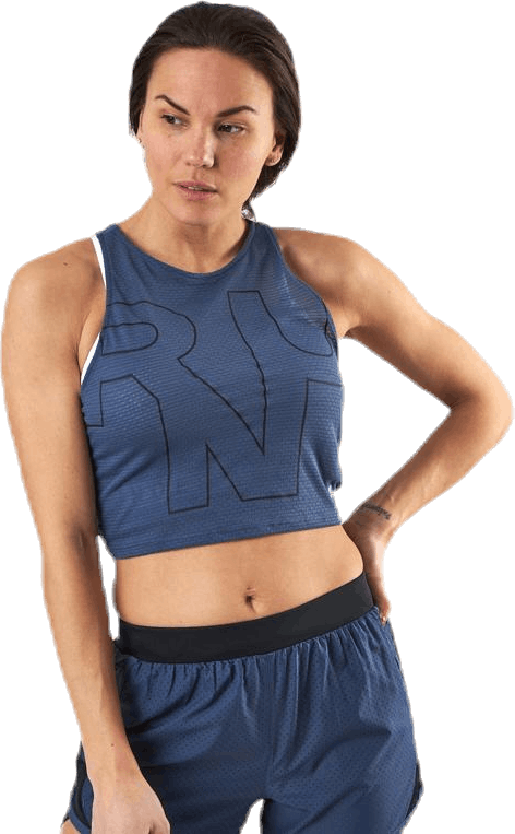 Streaker 2.0 Run Crop Top Blue, Female, Apparels, Tops, Running, Blue, L