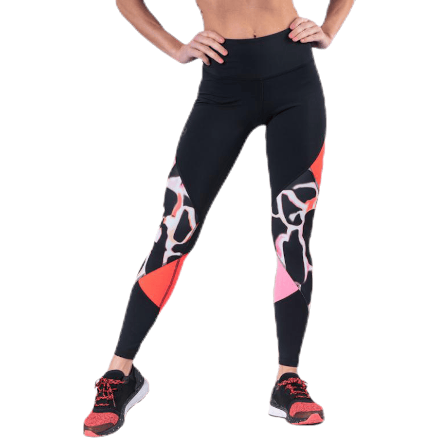 UA Rush Print Color Block Leggings Black