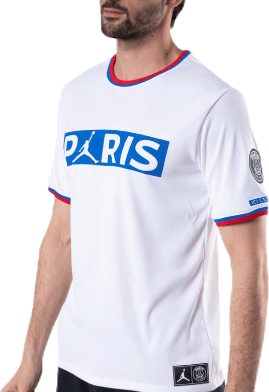 X Psg Wordmark Tee White/Hyper Cobalt - Bild 4