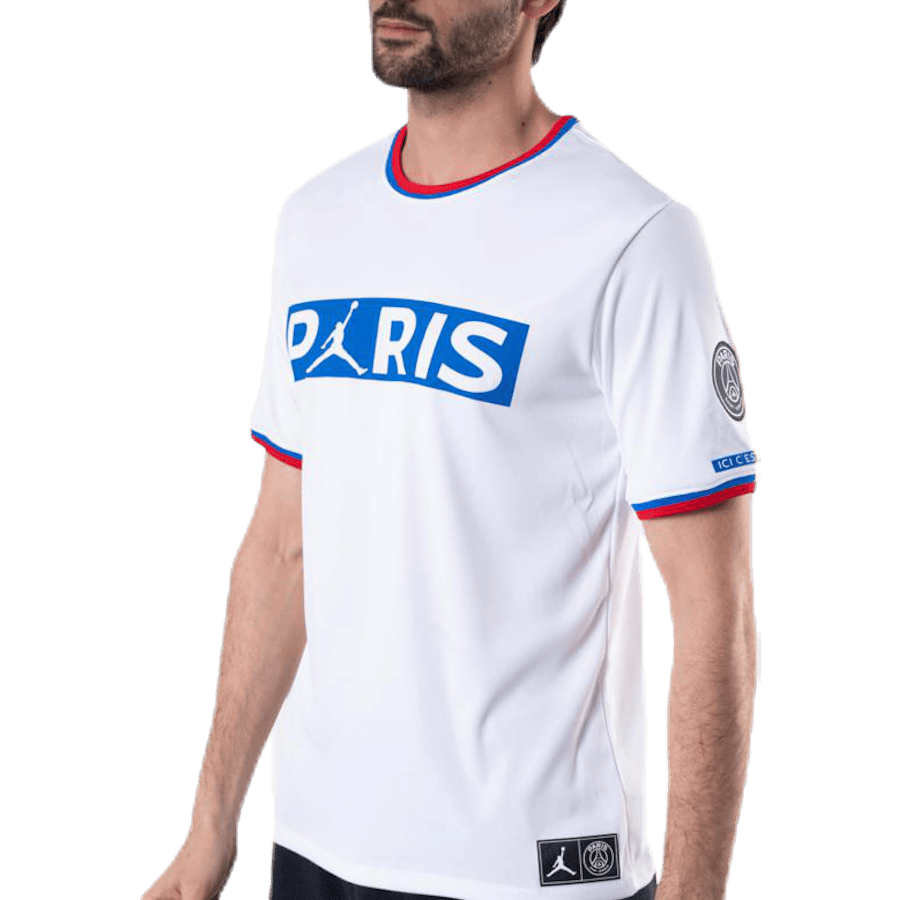 X Psg Wordmark Tee White/Hyper Cobalt - Bild 4