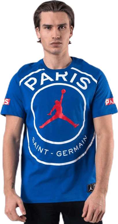 Jordan X PSG Tee, Male, Klær, T skjorte, Blå/Hvit, M