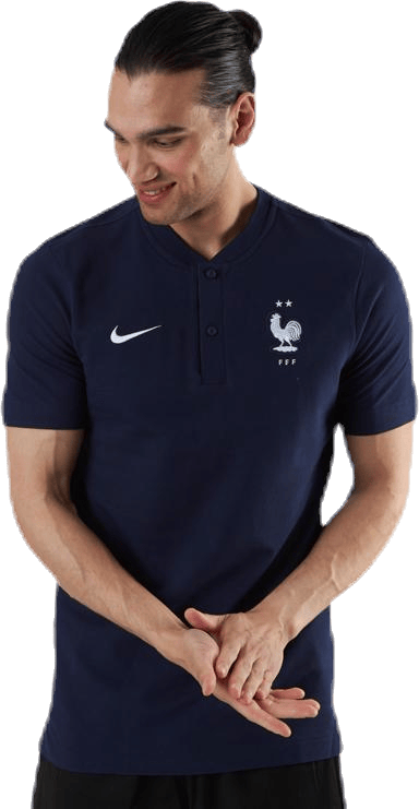 FFF Polo Patterned, Male, Kleding, T-shirt, Voetbal, Blauw, S