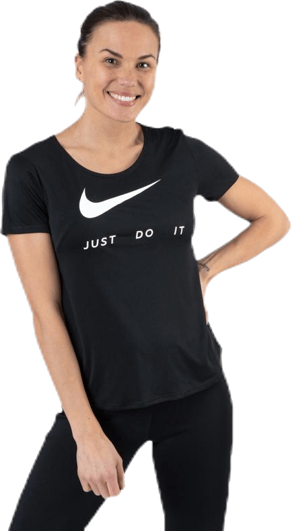 Top SS Swoosh Run White/Black