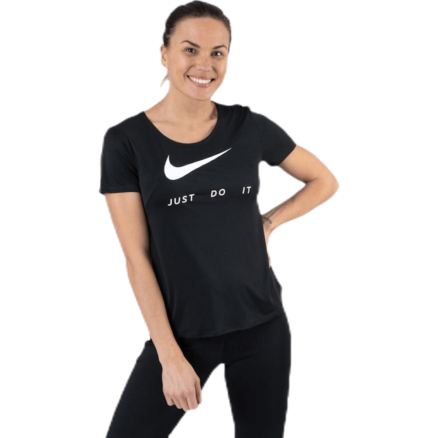 Top SS Swoosh Run White/Black