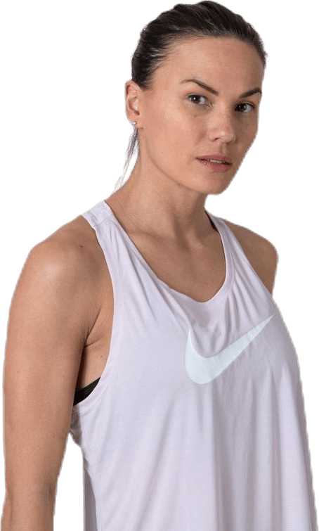 Tank Swoosh Run Pink, Female, Apparels, Tops, Running, White, XS