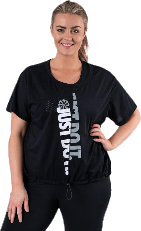 Icon Clash SS Top Plus White/Black, Female, Apparels, T-shirt, Running, Black, XXXL