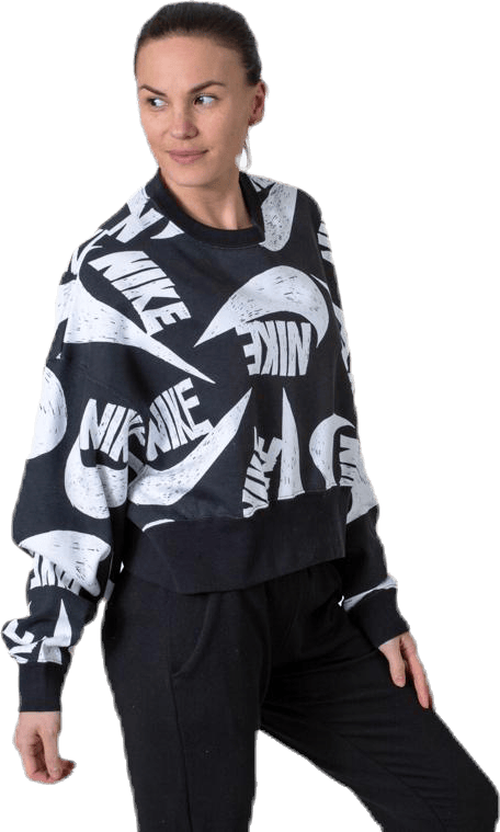 Nsw Fleece Crew Black, Female, Kläder, Skjortor, Flerfärgad, XS