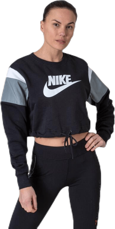 Nsw Heritage Crew Flc Sb White/Black, Female, Odevy, Košele, Čierna, S