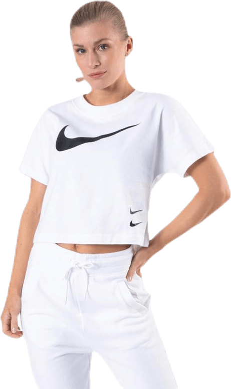 Nsw Swoosh Top Ss White/Black, Female, Apparels, T-shirt, White, L
