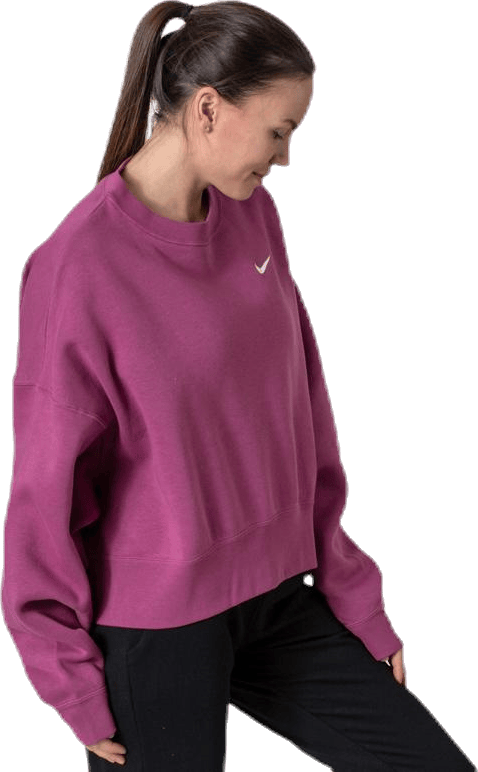 Nsw Flc Trend Crew Pink/White, Female, Kläder, Skjortor, Lila, XS