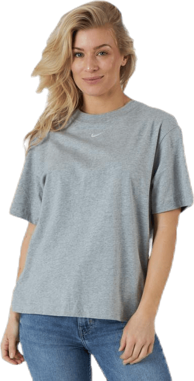 Nsw Essential Ss Bf Top White/Grey, Female, Apparels, T-shirt, Grey, XL