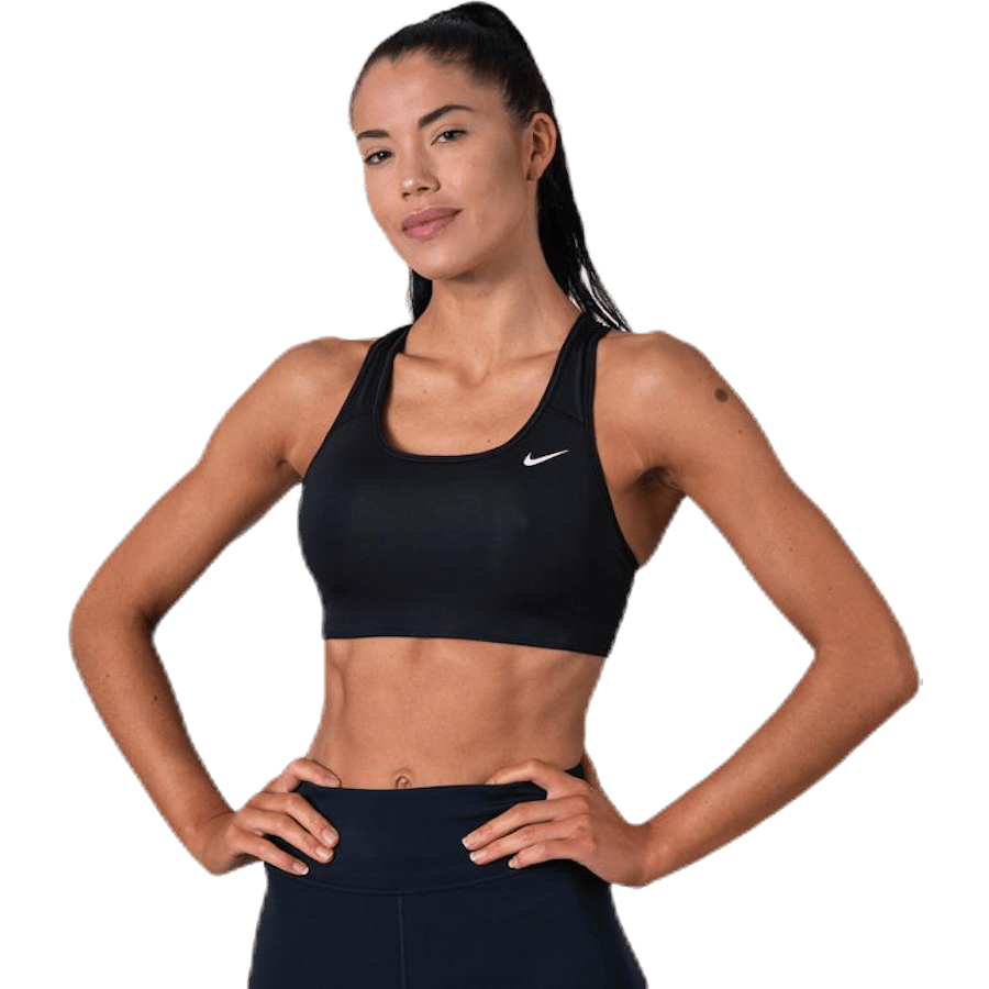 Swoosh Women’s Medium-Support Non-Padded Sports Bra BLACK/WHITE/WHITE
