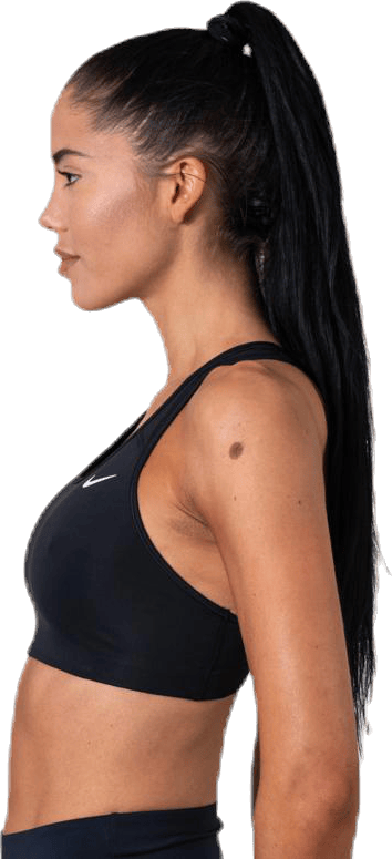 Swoosh Women's Medium-Support Non-Padded Sports Bra BLACK/WHITE/WHITE - Bild 2