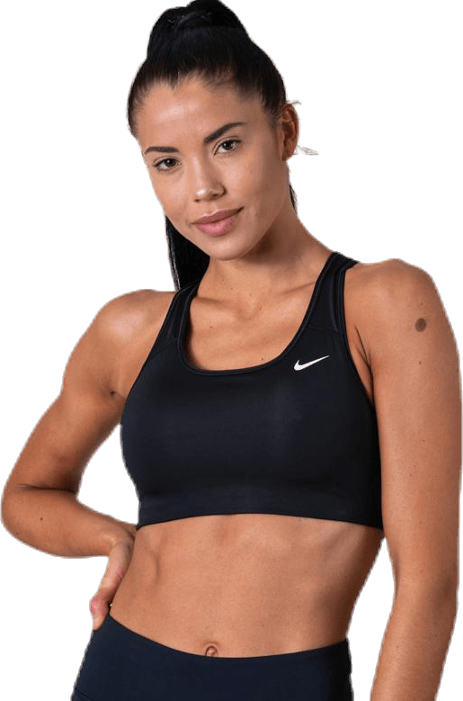Swoosh Women's Medium-Support Non-Padded Sports Bra BLACK/WHITE/WHITE - Bild 4
