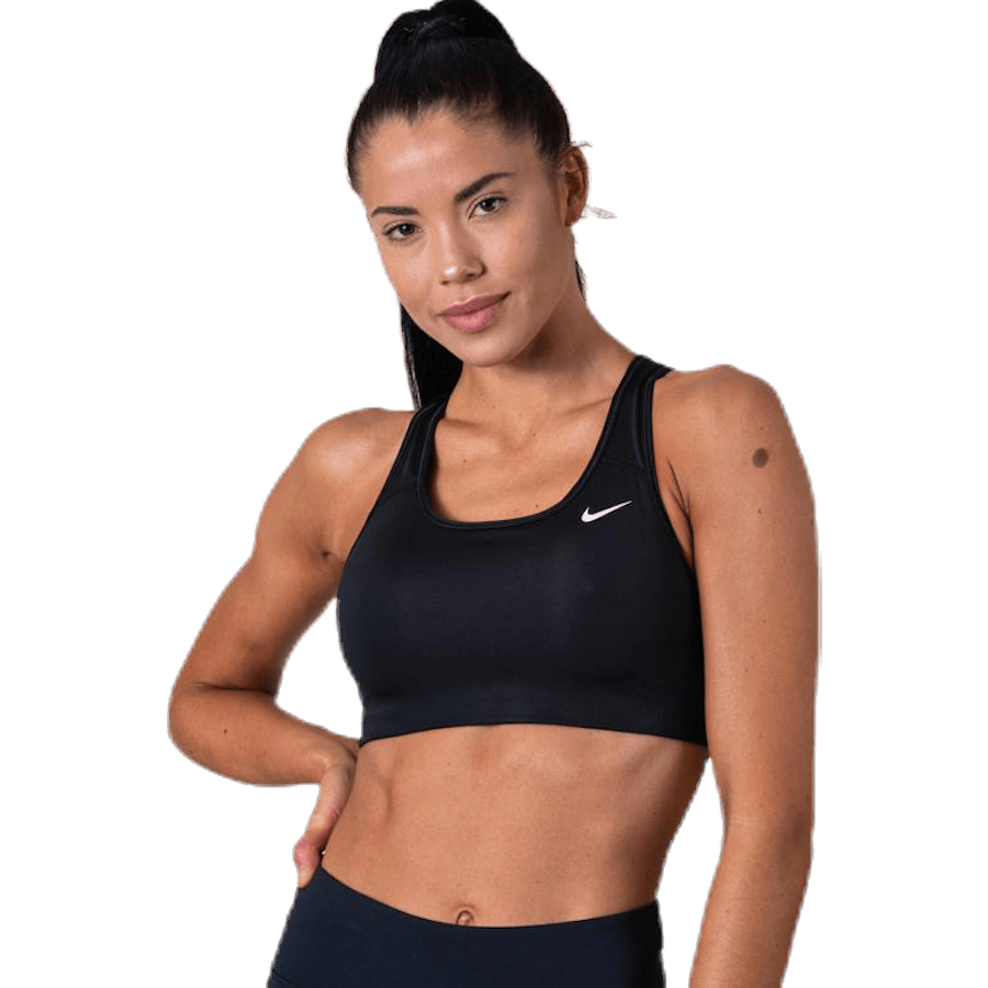 Swoosh Women's Medium-Support Non-Padded Sports Bra BLACK/WHITE/WHITE - Bild 4