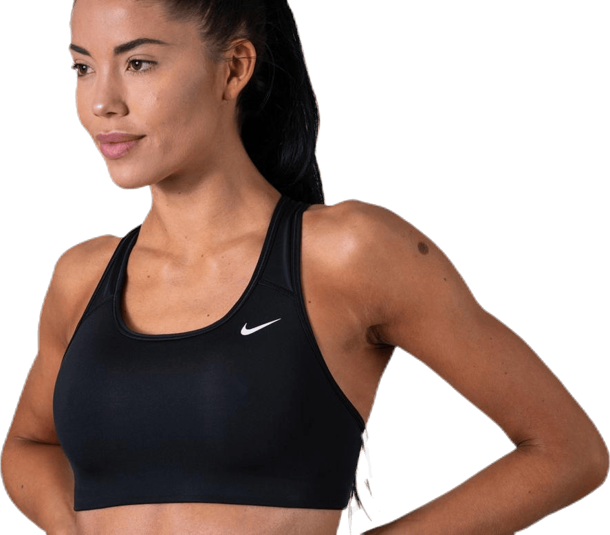 Swoosh Women's Medium-Support Non-Padded Sports Bra BLACK/WHITE/WHITE - Bild 5