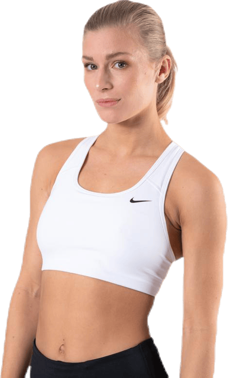 Swoosh Women’s Medium-Support Non-Padded Sports Bra WHITE/BLACK