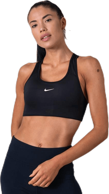 Swoosh Women’s Medium-Support 1-Piece Pad Sports Bra BLACK/WHITE