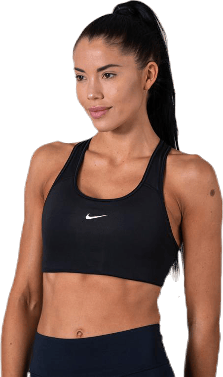 Swoosh Women's Medium-Support 1-Piece Pad Sports Bra BLACK/WHITE - Bild 2