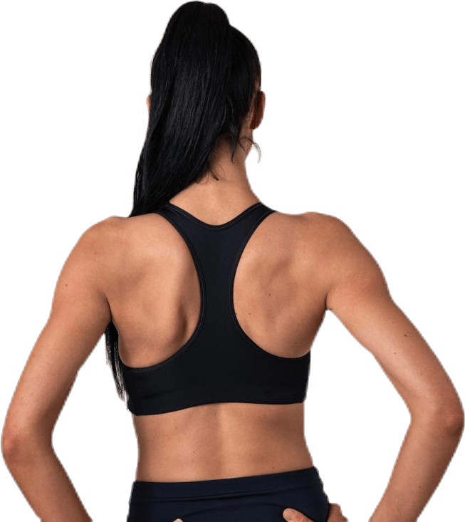 Swoosh Women's Medium-Support 1-Piece Pad Sports Bra BLACK/WHITE - Bild 4