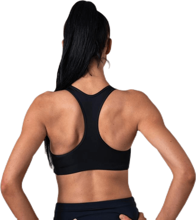 Swoosh Women's Medium-Support 1-Piece Pad Sports Bra BLACK/WHITE