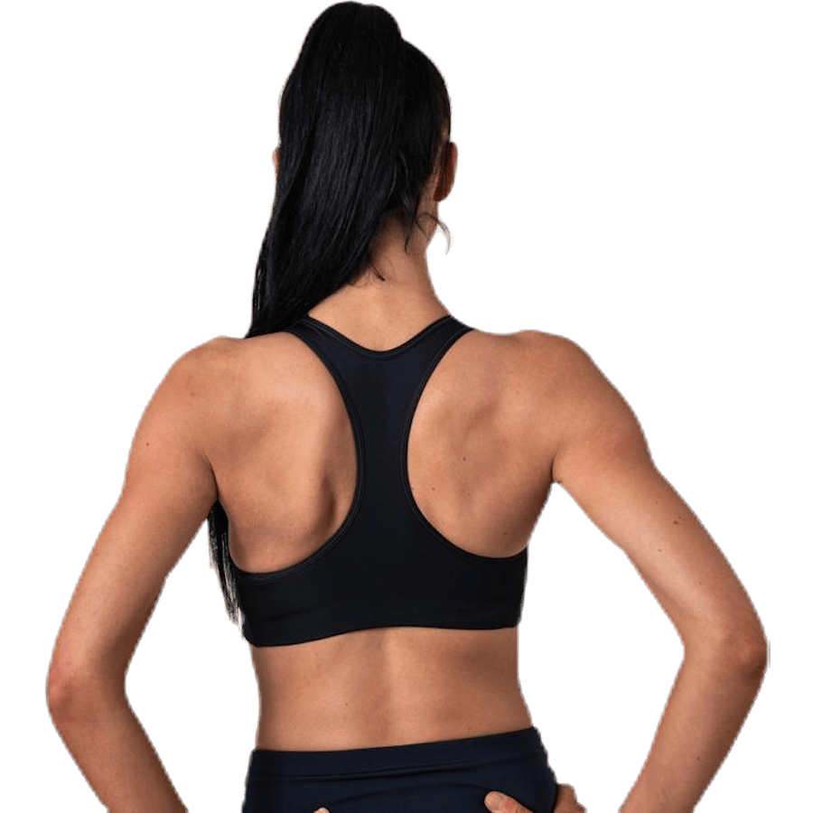 Swoosh Women's Medium-Support 1-Piece Pad Sports Bra BLACK/WHITE - Bild 4