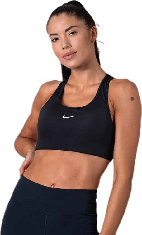 Swoosh Women's Medium-Support 1-Piece Pad Sports Bra BLACK/WHITE - Bild 5