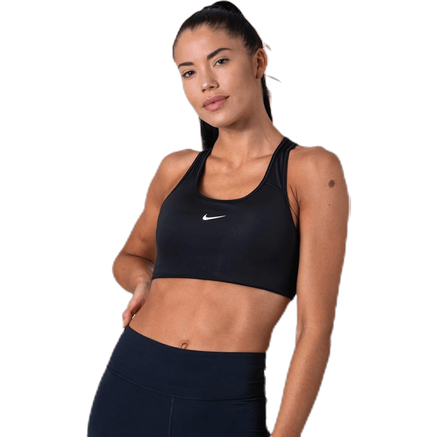 Swoosh Women's Medium-Support 1-Piece Pad Sports Bra BLACK/WHITE - Bild 5