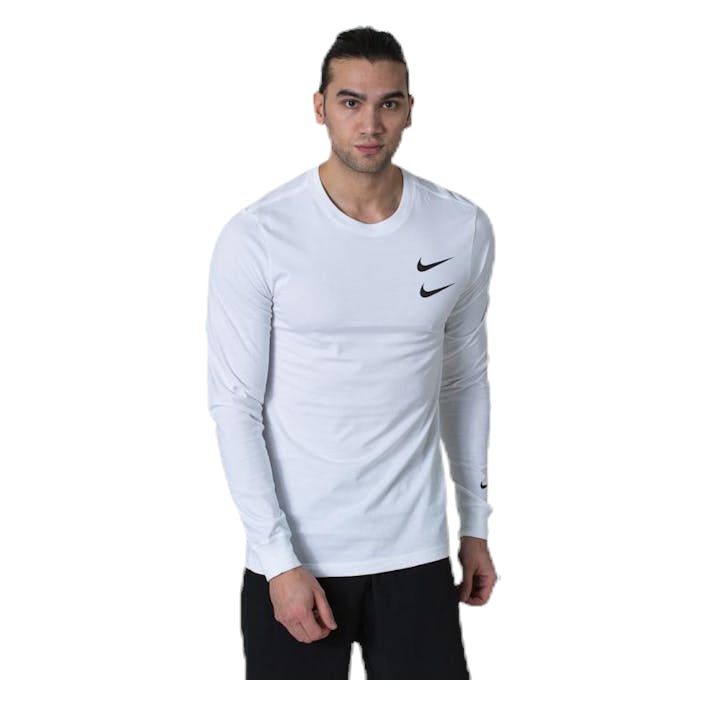Swoosh Ls Tee White, Male, Apparels, Shirts, White, S