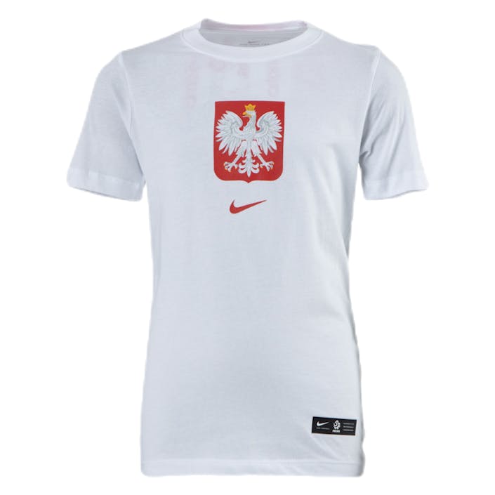 Poland Tee Evergreen Crest Jr White, Unisex, Odevy, Tričko, Futbal, Biely, M