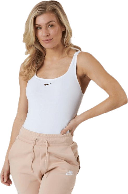 Essntl Tank Bodysuit White/Black, Female, Apparels, Tops, White, M