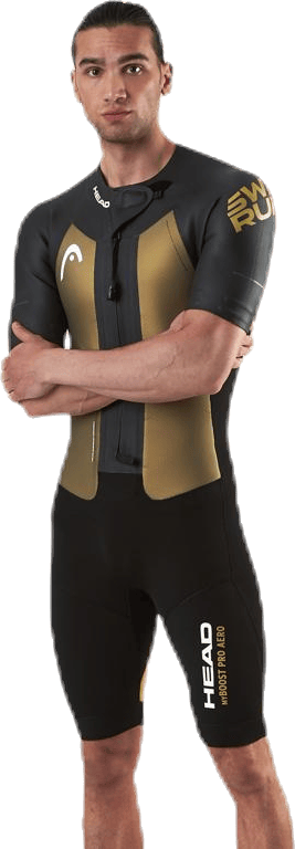 myBOOST Pro Aero Black/Gold, Male, Ropa, Trajes de baño, Natación, Negro/Dorado, M